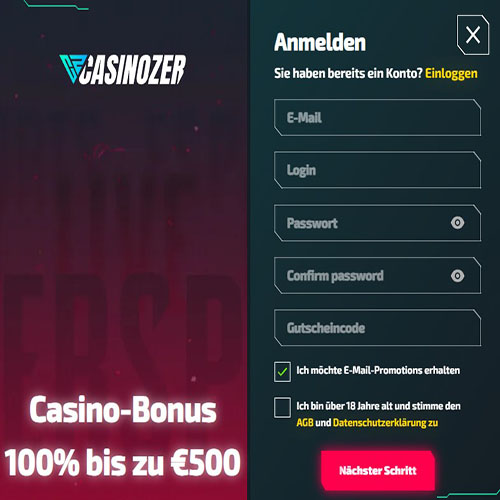 Casinozer anmelden.